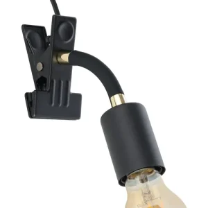 KLEMSPOT/1 E27 PARRINI1 ZWART/GOUD