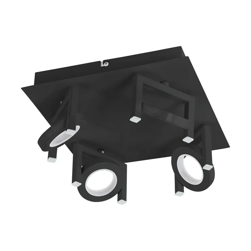 Eglo LED QUADROSPOT/4 ZWART 'TRASTANELLO'