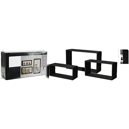 Displayrek hout set 3dlg zwart