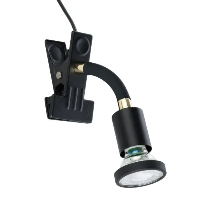 KLEMSPOT/1 PARRINI GU10 1 345LM ZWART/GOUD