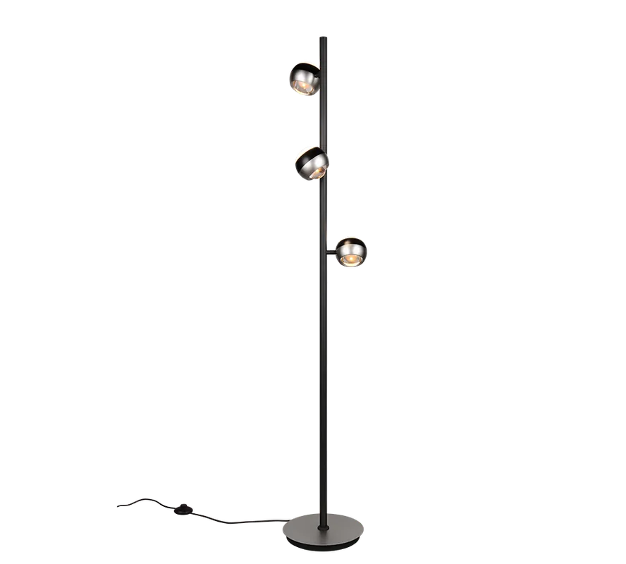 Trio Select vloerlamp Orbit nikkel mat