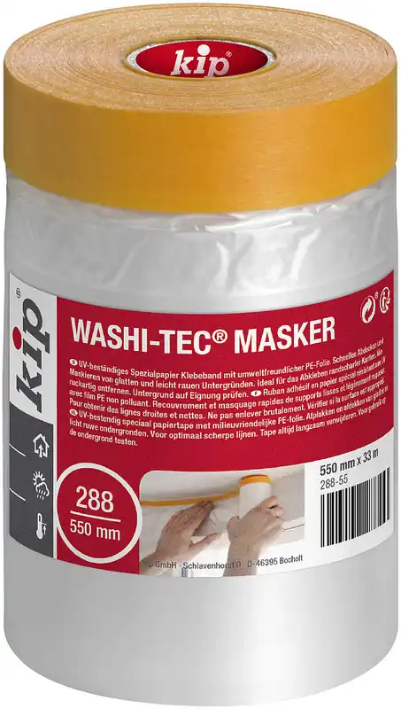 Kip 288 Washi-Tec met afdekfolie 550mm geel