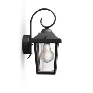 Wandlamp Philips Buzzard zwart 1x60W 230V