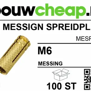 Messing spreidplug M6 - 100 st.