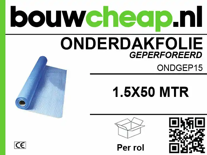 Onderdakfolie gewapend geperforeerd 1.5x50mtr