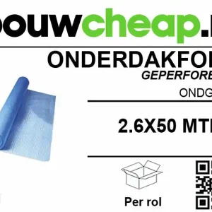 Onderdakfolie gewapend geperforeerd 2.6x50mtr
