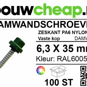 Damwandschroef 6.3x35mm RAL6005