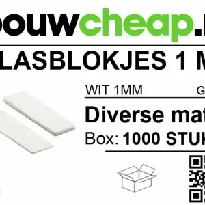 Glasblokjes 1mm wit (1000 st.)