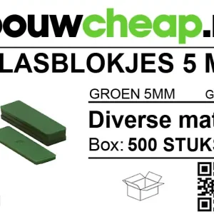 Glasblokjes 5mm groen (500 st.)