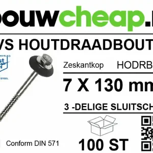 Houtdraadbout met 3-delige sluitschelp 7130