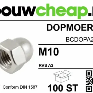 Dopmoeren RVS M10 DIN 1587 (100 ST.)