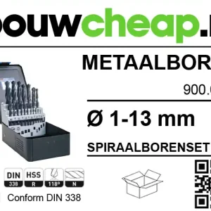 metaalborenset Ø 1-13 mm DIN 338 type N