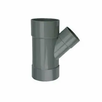 PVC T stuk 50mm 45° drie keer lijmmof