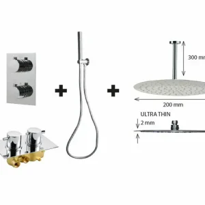 Inbouw Regendouche "New Milano P-200" 20cm Douchekop Chroom