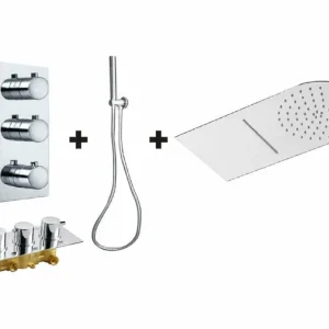 Inbouw-Regen/Waterval doucheset "New-Bologna B-60" Chroom