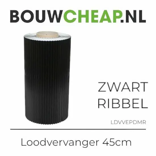 Loodvervanger zelfklevend Zwart 45cm (per meter te bestellen)