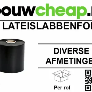 Lateislabbenfolie PVC 40 cm x 25 mtr dubbel profiel grijze lip