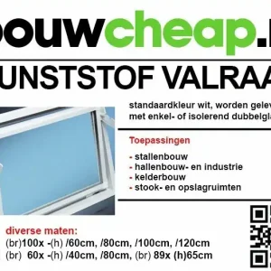 HR++ Kunststof Valraam Dubbel Glas " 89x65cm"