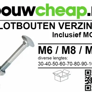 Slotbout Verzinkt M 8x 50mm DIN603  ( 100 st )