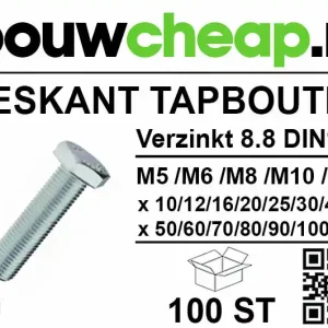 Tapbout Verzinkt 8.8 Din 933 M12 x100mm (50)