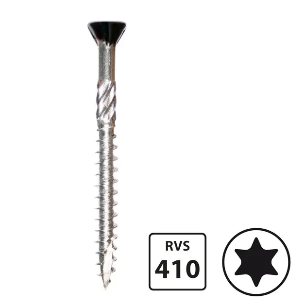 Potdekselschroeven - RVS 410 - 5,0x40mm - Ral 9005 Structuur Zwart - 200 stuks