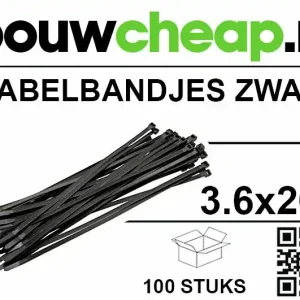 Kabelbandjes 3.6x200mm zwart