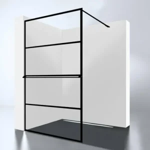 inloop douchewand NANO zwart raster 1000x2000x10mm