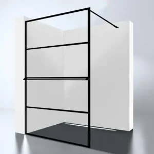 inloop douchewand NANO zwart raster 1200x2000x10mm