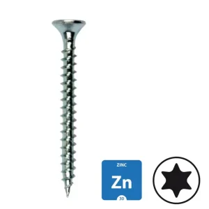 Spaanplaatschroeven - verzinkt- 3.0x30mm - torx 10 - voldraad - 200 stuks