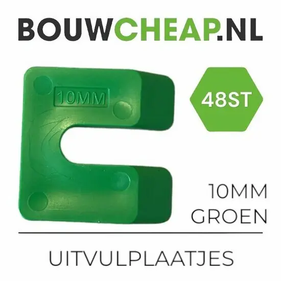 Uitvulplaatjes 10mm Groen - PP-zak 48 stuks