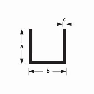 U-profiel aluminium 20x20mm 100cm