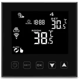 Titan HR603N Digitale Vloerverwarming Thermostaat Programmeerbaar Touchscreen WIFI Zwart