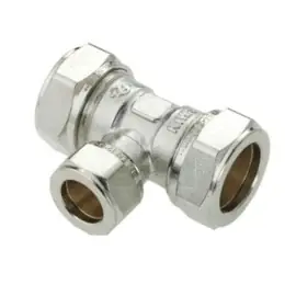 Bonfix T-stuk 22x15x22mm Knel Vernikkeld 82505AN