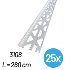 RS PVC 3108-260 Bundel Stucstopprofiel PVC 8 mm. (25x)