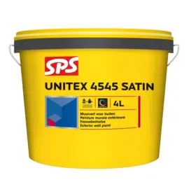 SPS Unitex 4545 Satin Muurverf ZG 4 L WIT Bi/Bu