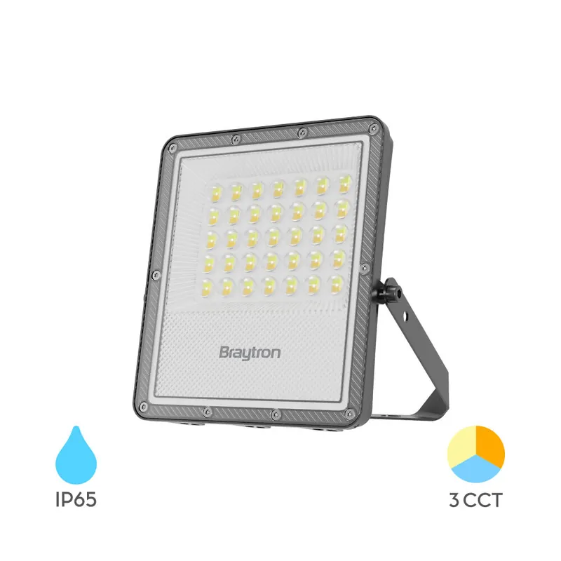 Braytron FLOOD PF 30W Grijs 3CCT IP65 LED Bouwlamp