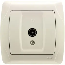Viko TV (Coax) inbouwdoos Through + plaat Carmen Creme 90562060
