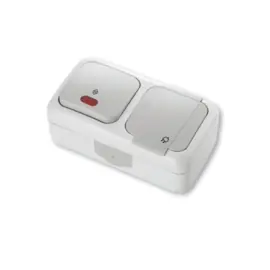 Viko Combinatie Wissel met controlelamp / WCD+RA Hori. Palmiye Grijs 90555593