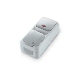 Viko Combinatie Schakelaar controlelamp / WCD RA Vert. Palmiye Grijs 90555794