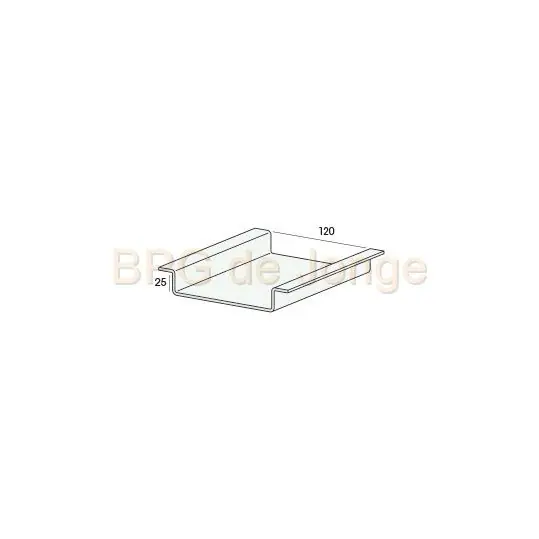 Verholen ondergoot 120mm grijs 600 cm. lang