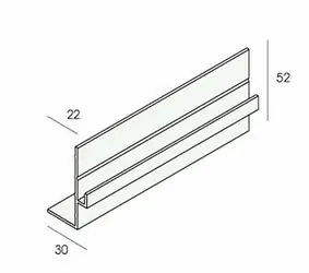 Unipanel boeiboord uitlijnprofiel 16mm zwart geanodiseerd 550 cm. lang