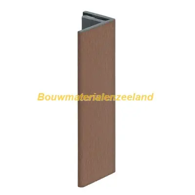 Eindprofiel 17mm Keralit bruingrijs classic nerf 400 cm. lang
