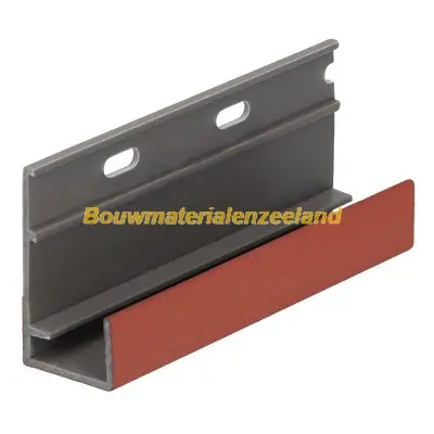 Omrandingprofiel met ontwatering Keralit steenrood classic nerf 400 cm. lang