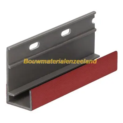 Omrandingprofiel met ontwatering Keralit rood classic nerf 400 cm. lang