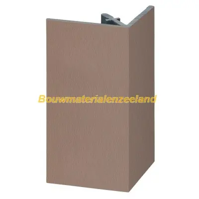 Uitw. rechthoekprofiel Keralit 46x46mm bruingrijs classic nerf 400 cm. lang