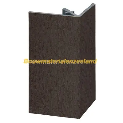 Uitwendig rechthoekprofiel Keralit 46x46mm donkerbruin classic nerf 400 cm. lang