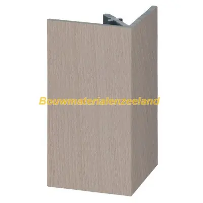 Uitwendig rechthoekprofiel Keralit 46x46mm vergrijsd ceder classic nerf 400 cm. lang