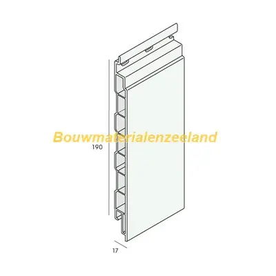 Keralit sponningdeel 190mm staalblauw classic nerf 600 cm. lang