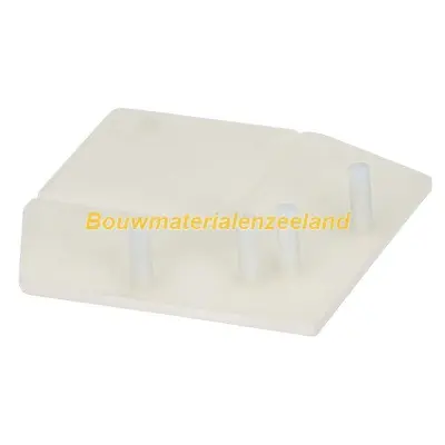 Eindkap uitwendig rechthoekverbindingprofiel Keralit snowwhite pure mat