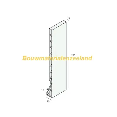 Keralit dakrandpaneel 250mm vergrijsd ceder classic nerf 600 cm. lang
